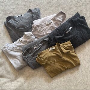 Buck Mason Gray and Black Short Sleeve Tees